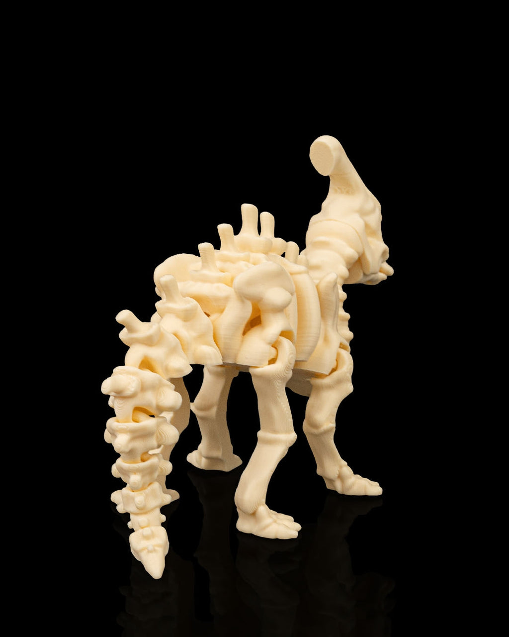 Parasaurolophus skeleton figure side view